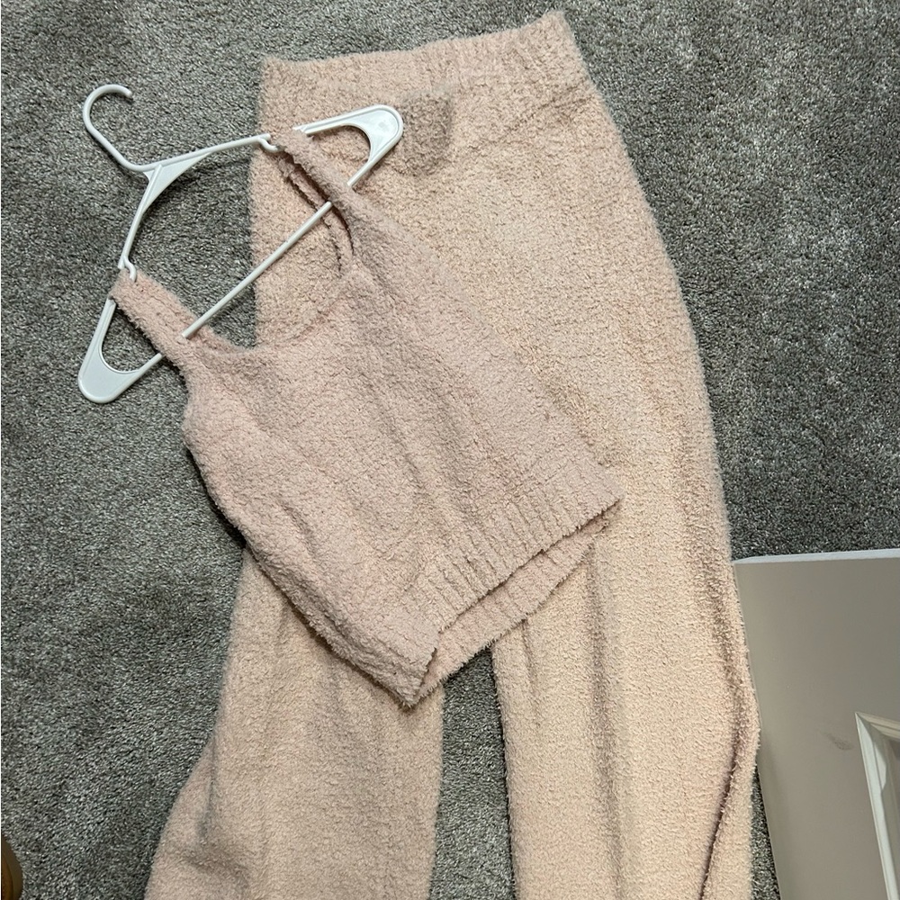 SKIMS cozy knit set in blush size S/ M